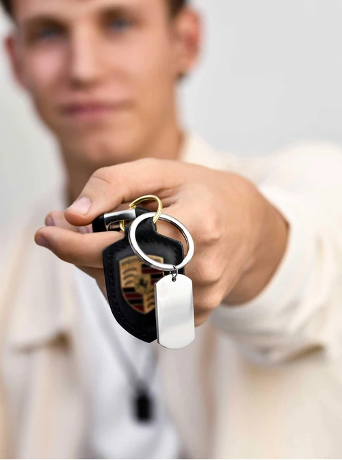  Brelok męski srebrny, stal  KR10553S00