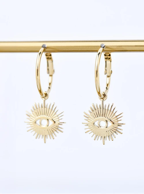 Kolczyki, Oko proroka, stal pozłacana, S211376Z00