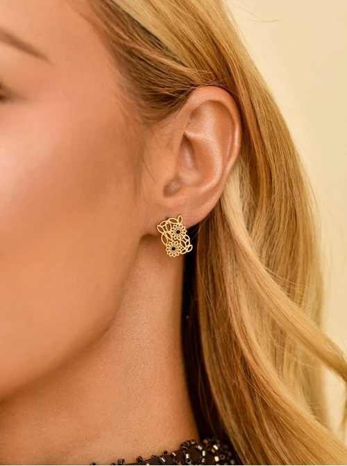 Kolczyki Rozeta Vezzi, stal pozłacana S211473Z00