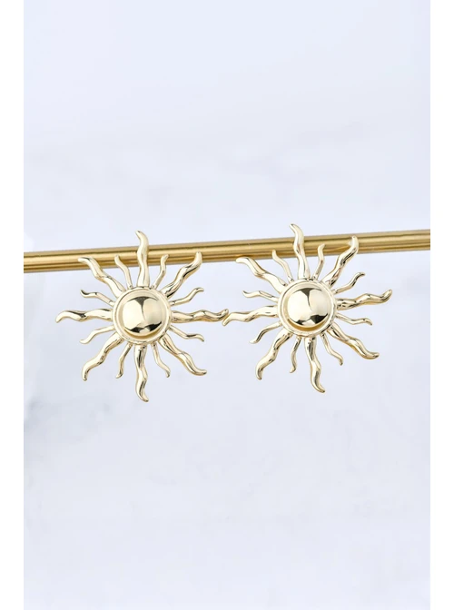 Kolczyki Słońce, stal pozłacana S211367Z00