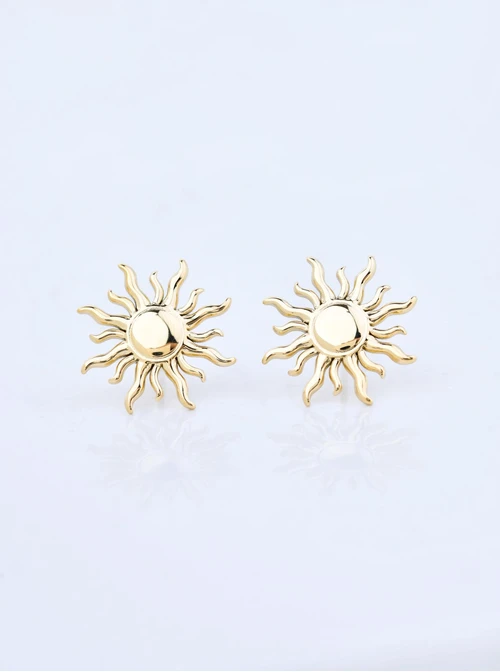 Kolczyki Słońce, stal pozłacana, S211368Z00