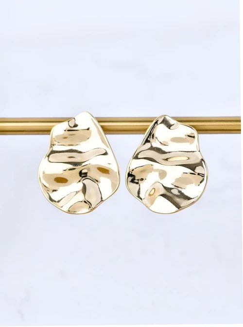 Kolczyki gniecione, stal pozłacana S211441Z00