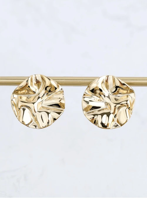 Kolczyki gniecione, stal pozłacana S211451Z00