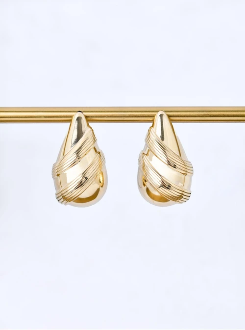 Kolczyki kropla, stal pozłacana S210586Z00