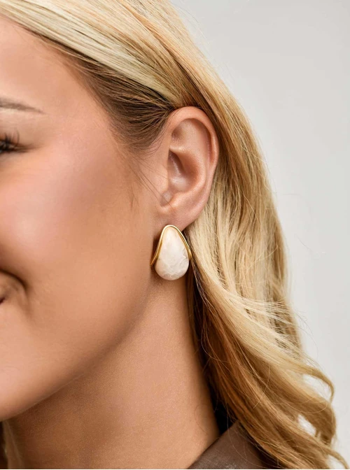 Kolczyki krople, stal pozłacana S210584Z00