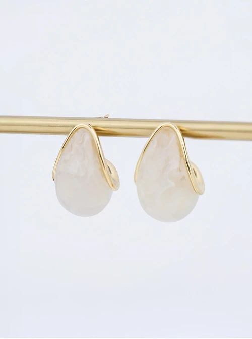 Kolczyki krople, stal pozłacana S210584Z00