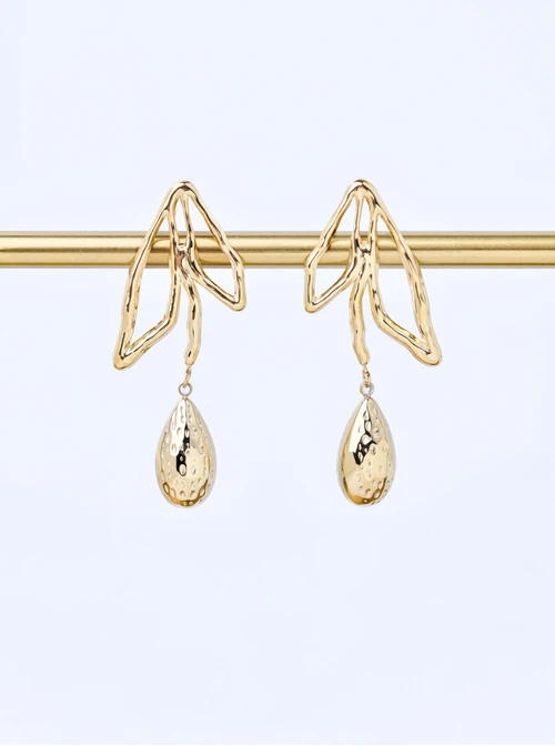 Kolczyki kwiaty, stal pozłacana S211439Z00