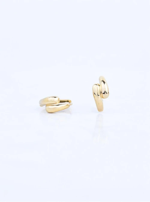 Kolczyki malutkie kółeczka, kropelki, stal pozłacana S211332Z00