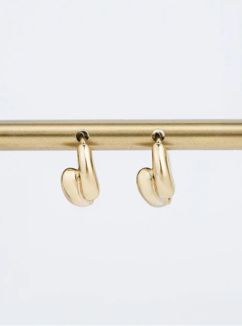 Kolczyki malutkie kółeczka, kropelki, stal pozłacana S211332Z00