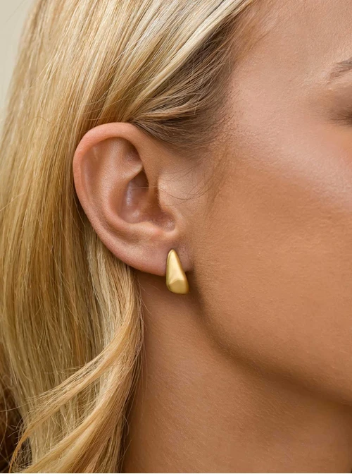 Kolczyki matowe, stal pozłacana S211435Z00