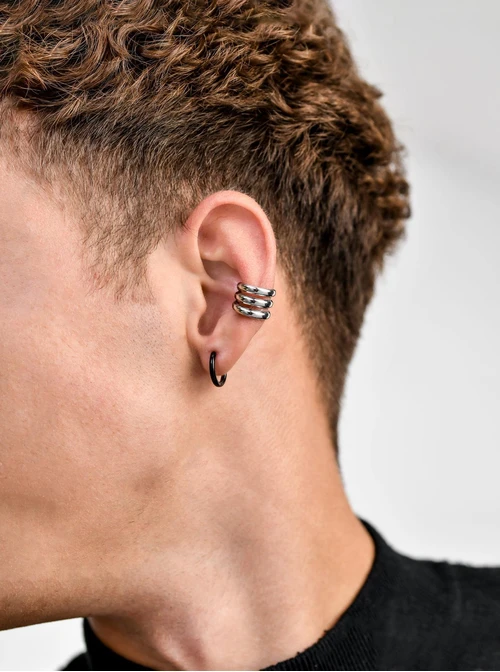 Kolczyki męskie, kółeczka, stal S211570M01