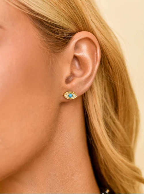 Kolczyki, oko proroka, stal pozłacana, S211304Z00