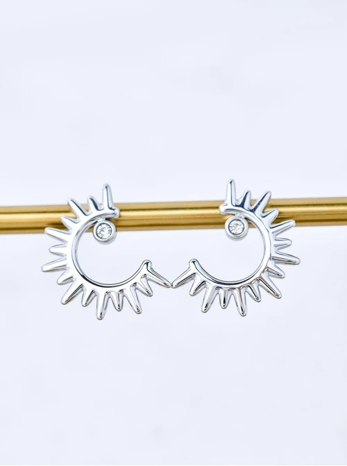 Kolczyki słońce, kryształek, stal, S211358S00
