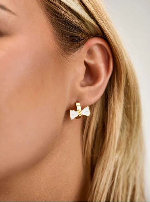 Kolczyki kółko, kokardka, stal pozłacana S211780Z00