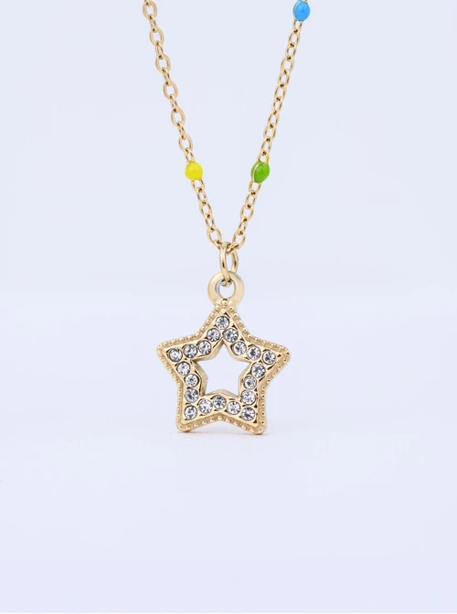 Naszyjnik, Gwiazdka, stal pozłacana, S311353Z00