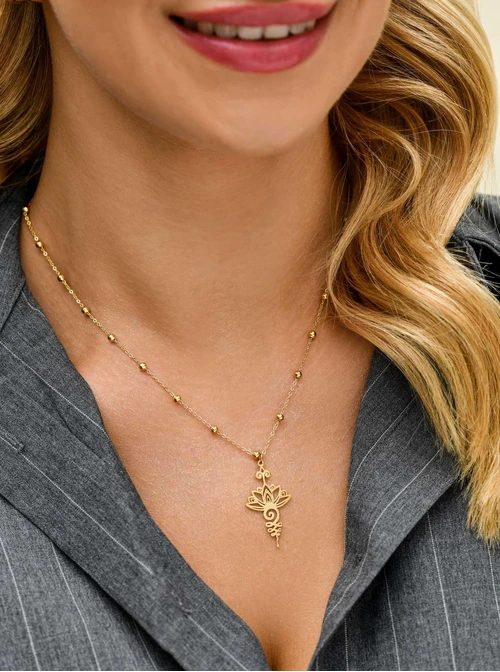 Naszyjnik Ścieżka Duszy, stal pozłacana, S311363Z00