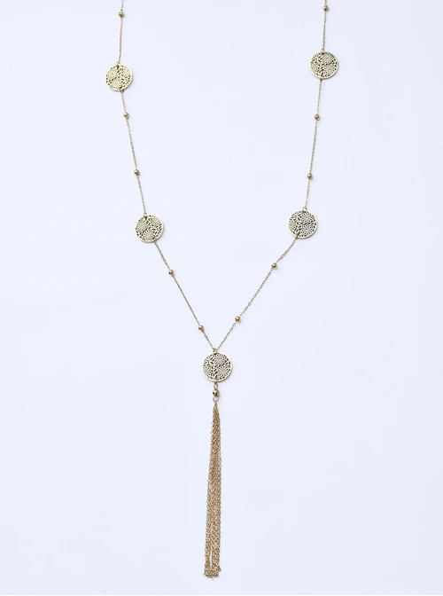 Naszyjnik długi, Rozeta Vezzi, stal pozłacana S311480Z00