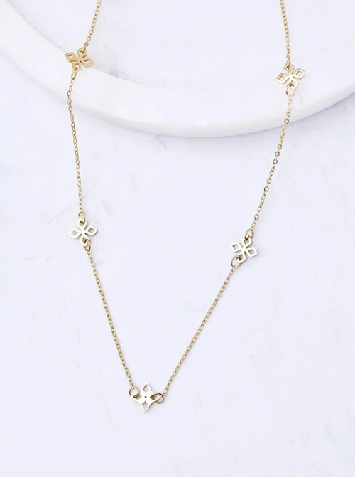 Naszyjnik koniczynki, stal pozłacana S311842Z00