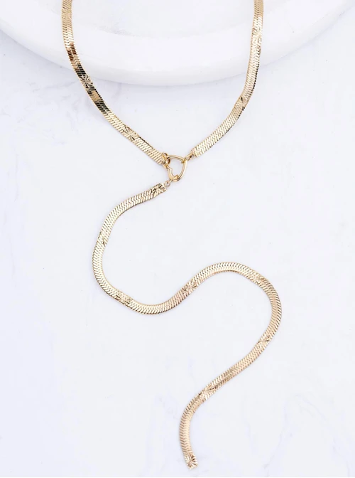 Naszyjnik krawatka, serduszko, stal pozłacana S311817Z00