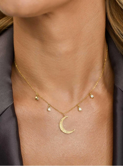 Naszyjnik księżyc kryształki, S310646Z00