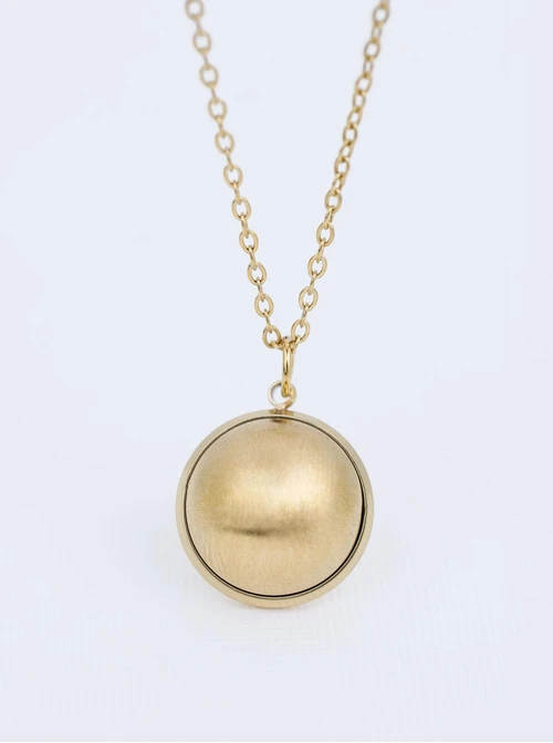 Naszyjnik matowe kółeczko, stal pozłacana S311432Z00