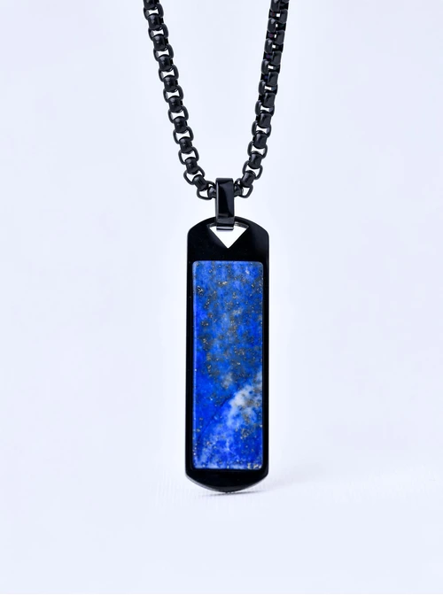 Naszyjnik męski, Lapis Lazuli, czarny S311535S01