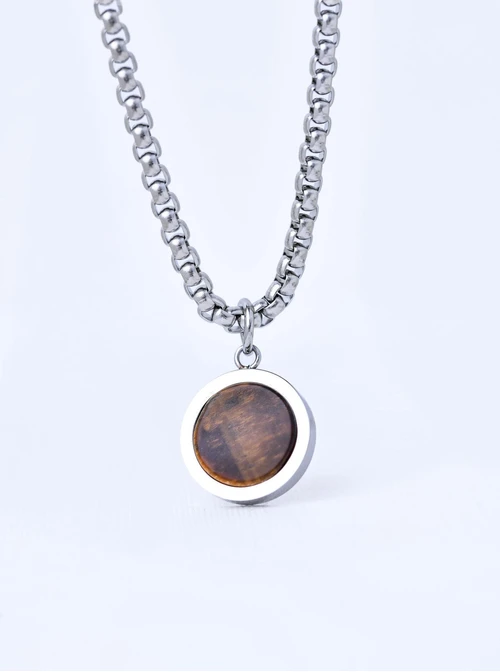 Naszyjnik męski, Tygrysie Oko, stal S311540S00