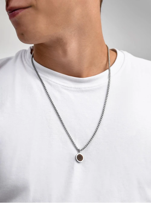 Naszyjnik męski, Tygrysie Oko, stal S311540S00