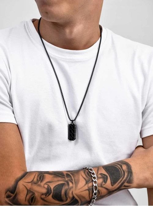 Naszyjnik męski, czarny S311523S01