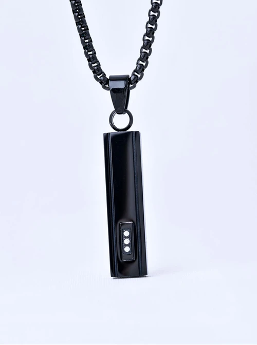 Naszyjnik męski, czarny, stal S311513S01