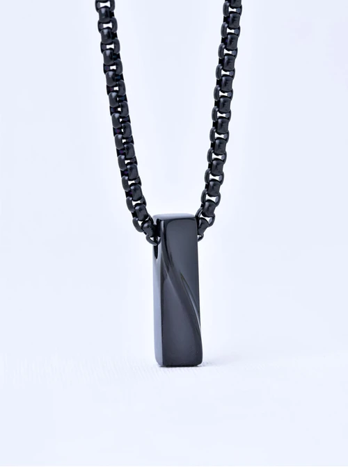 Naszyjnik męski, czarny, stal S311525S01