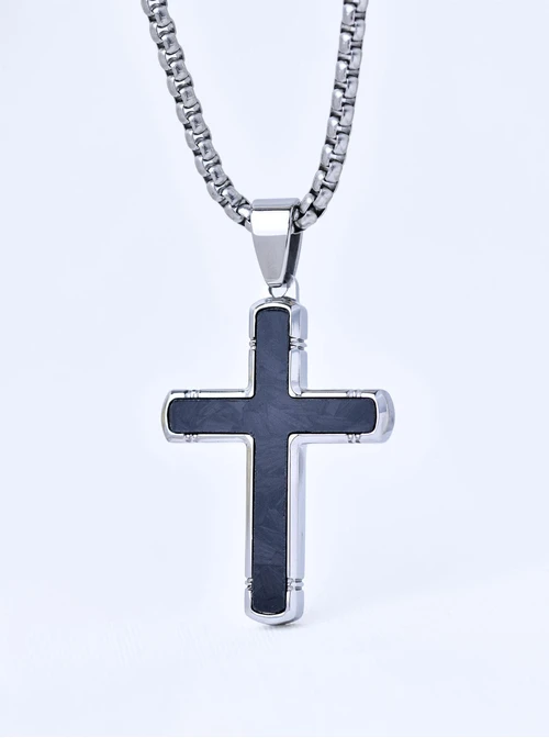 Naszyjnik męski, krzyż, stal S311526S00