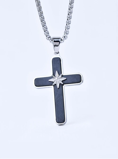 Naszyjnik męski, krzyż, stal S311530S00