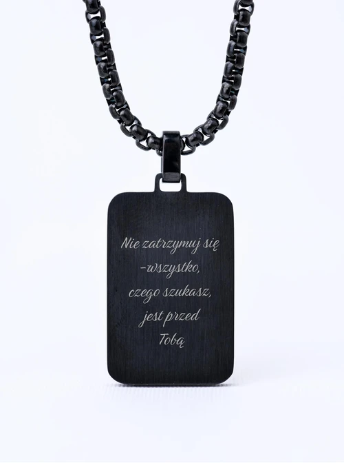 Naszyjnik męski, nieśmiertelnik, czarny S311497S01