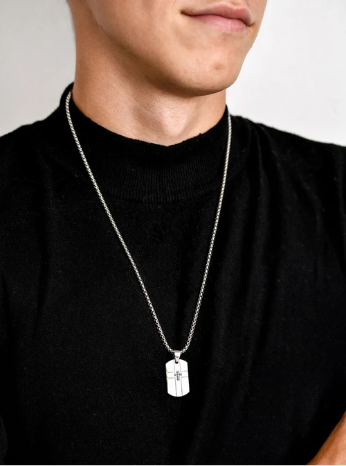 Naszyjnik męski, nieśmiertelnik, stal S311506S00