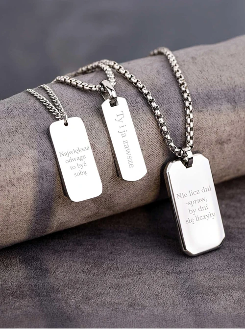 Naszyjnik męski, nieśmiertelnik, stal S311516S00