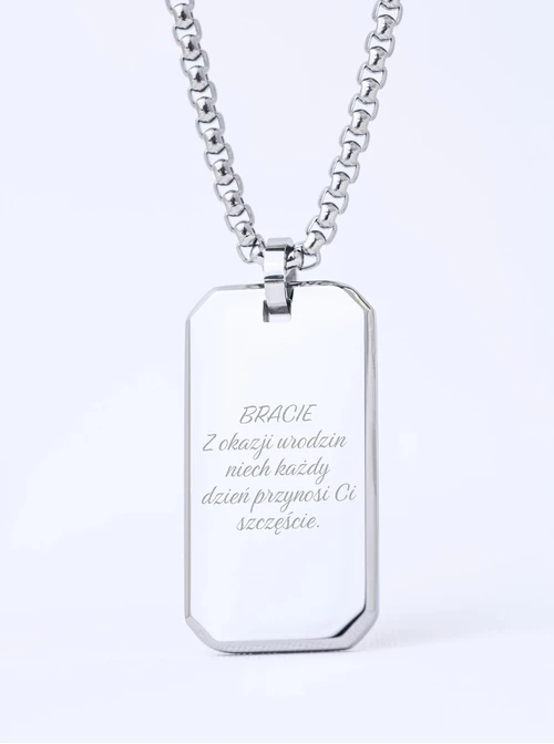 Naszyjnik męski, nieśmiertelnik, stal S311516S00