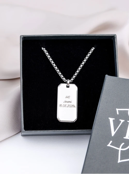 Naszyjnik męski, nieśmiertelnik, stal S311516S00