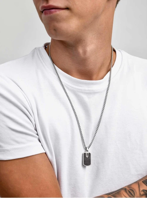 Naszyjnik męski, nieśmiertelnik, stal S311520S00