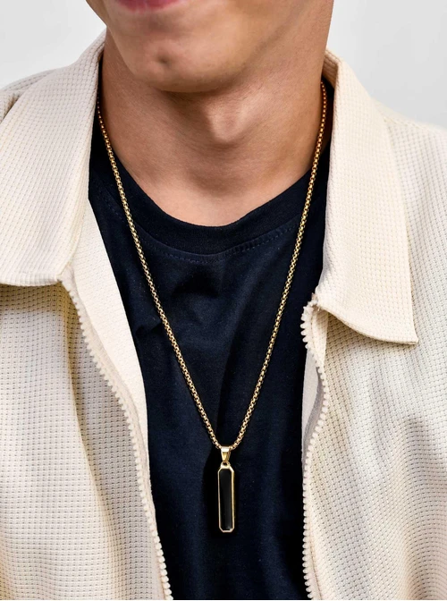 Naszyjnik męski, stal pozłacana S311492Z00