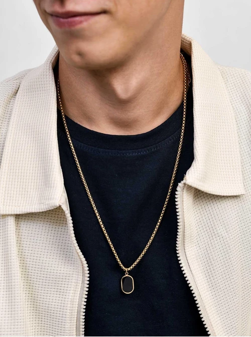 Naszyjnik męski, stal pozłacana S311502Z00