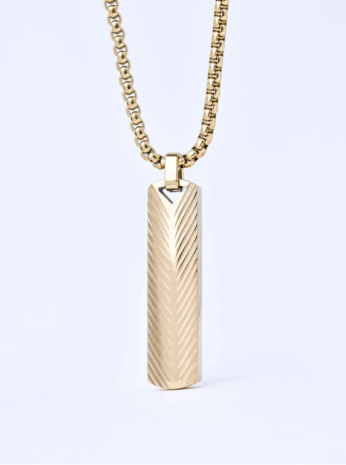 Naszyjnik męski, stal pozłacana S311510Z00