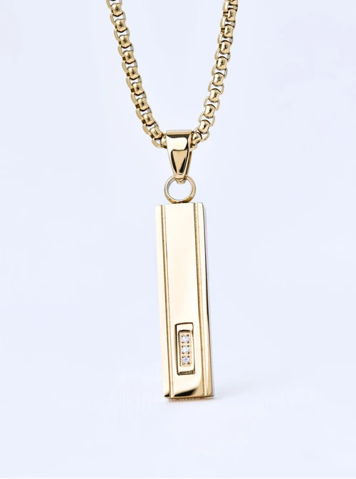 Naszyjnik męski, stal pozłacana S311512Z00