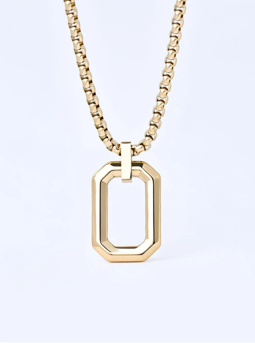 Naszyjnik męski, stal pozłacana S311538Z00