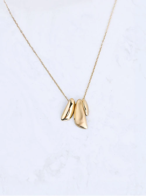 Naszyjnik nieregularny kształt, stal pozłacana S311434Z00