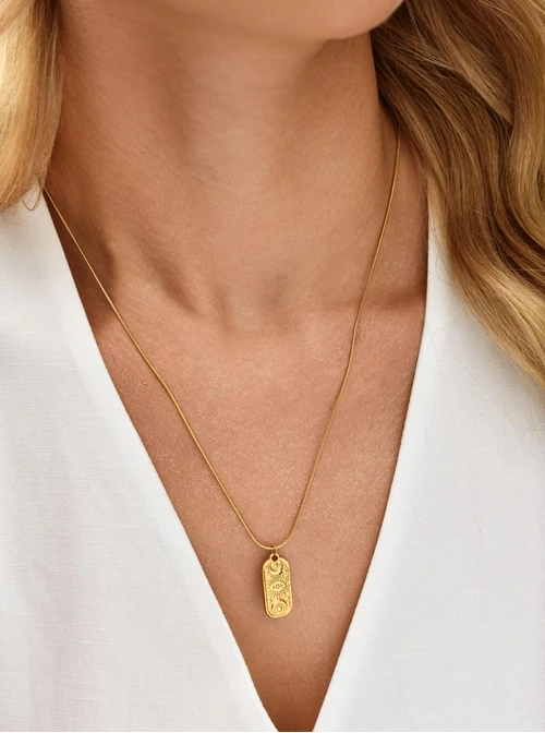 Naszyjnik oko proroka, stal pozłacana, S310602Z00