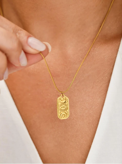 Naszyjnik oko proroka, stal pozłacana, S310602Z00