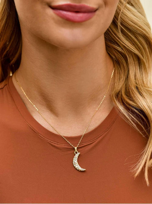 Naszyjnik, perełki, stal pozłacana, S311391Z00