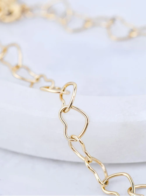 Naszyjnik serduszka, baza Charms, stal pozłacana S311413Z00