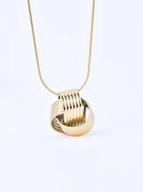 Naszyjnik zaplatany, stal pozłacana S310488Z00